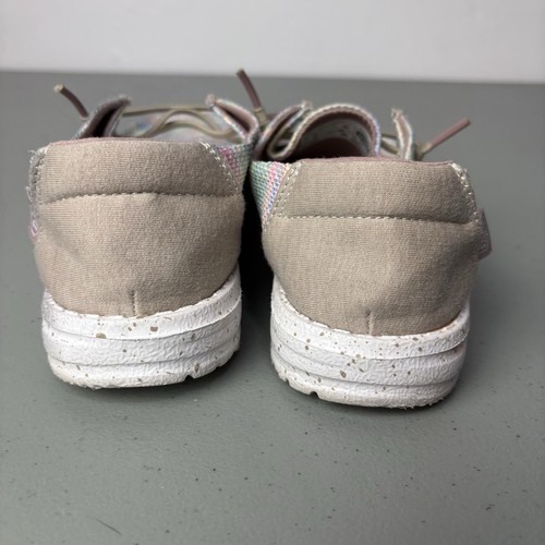 Hey Dude Girls Wendy Youth Stretch Aurora White Size 4 Multicolor Pastel Sneaker - Picture 6 of 10
