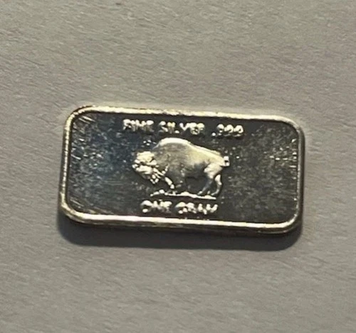 1 Gram Silver Buffalo Bar .999 Fine
