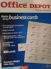 Business Card Sheets 300ct Matte Grey