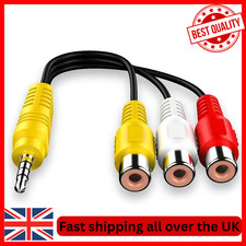 DC3.5MM To Jack 3 RCA Cable Video Component AV Adapter Cable For TCL TV Red Whit