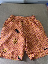 Nike Smiles Check Lap 4" Shorts Girls' orange Size M