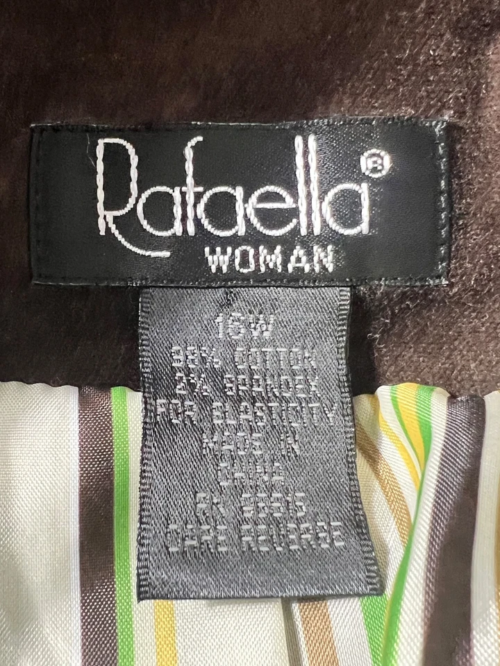 Blazer Rafaella Mujer 16W Marrón Terciopelo Bolsillos Academia Preppy Gótico Corporativo Foto 2 de 4