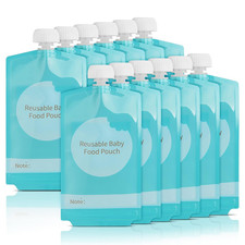 Kirecoo Reusable Baby Food Pouches - 12PCS 7Oz Refillable Baby Food Storage Pouc