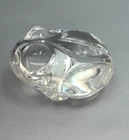 Steuben Fine Crystal Frog Paperweight 1980s Vtg Art Glass 2" wide 2.5" leng