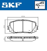 SKF Bremsbelagsatz, Scheibenbremse Vorderachse U.A. FüR Daihatsu, Toyota