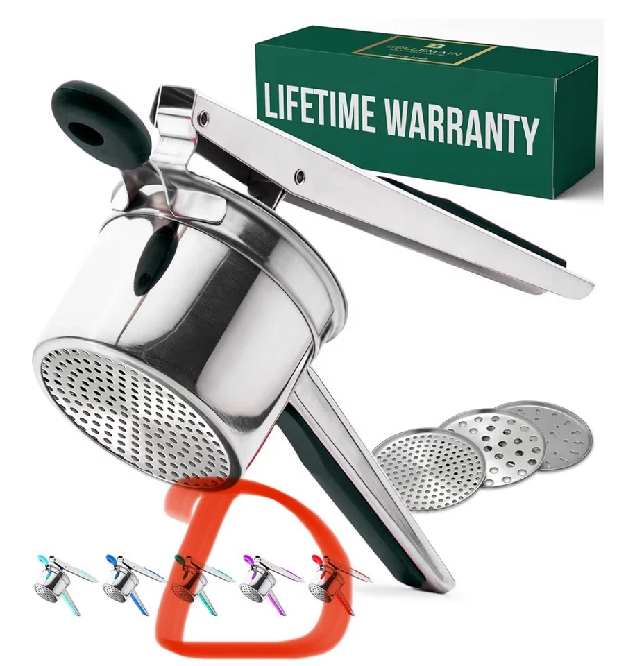 Bellemain Potato Ricer 15oz Stainless Steel Spaetzle Maker Purple Medium - Image 2 of 4