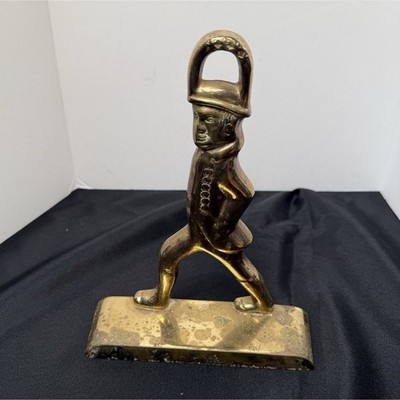 Vintage Baldwin Doorman Doorstop Brass Finish Gold Metal Freestanding
