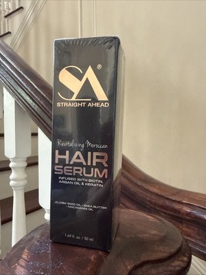 Straight Ahead Revitalizing Moroccan Hair Serum Biotin Argan Oil Keratin 1.69 f 