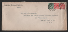MALTA TO US 1915 "VALLETTA" DATED 30 NOV. 1915 TYING K. GEORGE V ISSUES