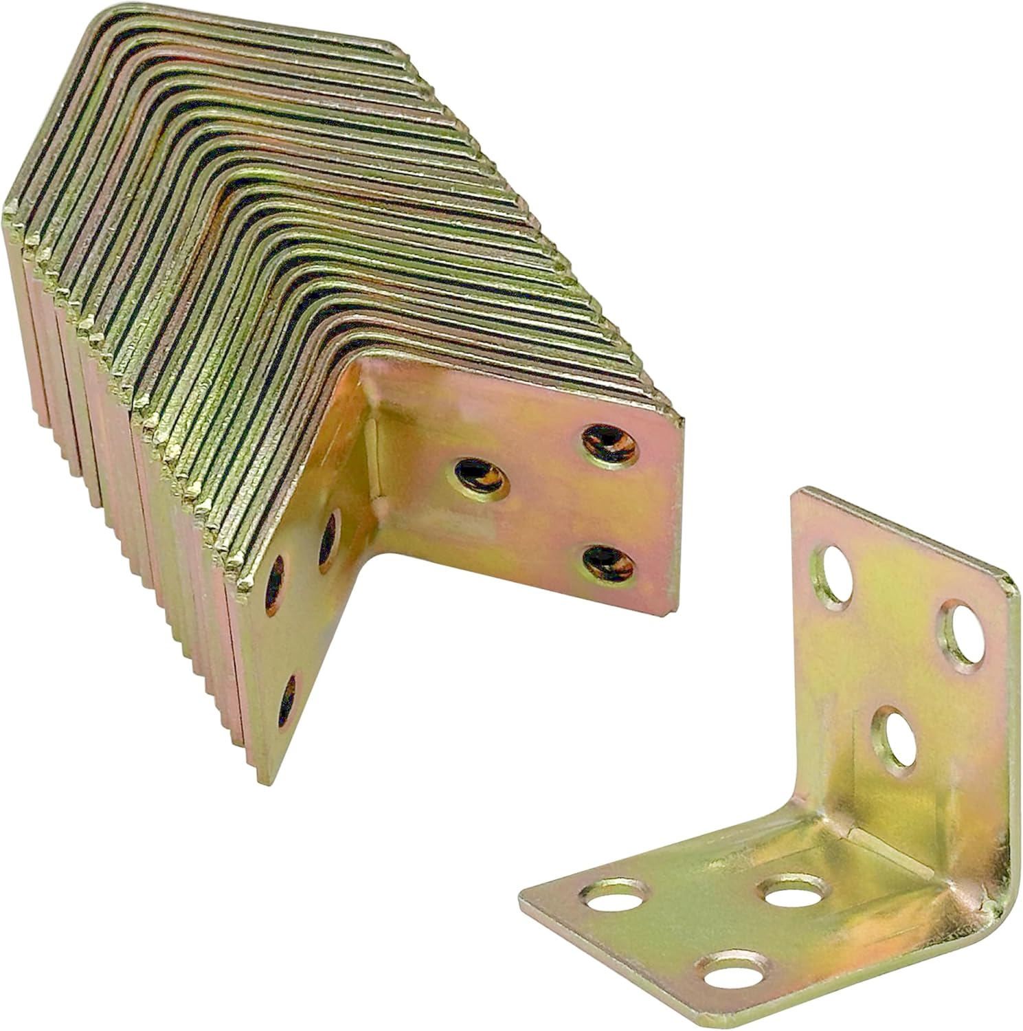 24PCS L-Shaped Brackets 30x30mm Zinc-Plated Corner Braces Furniture Hardware