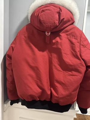 Moose Knuckles Ballistic Bomber Men's Size XL White Fur | eBay