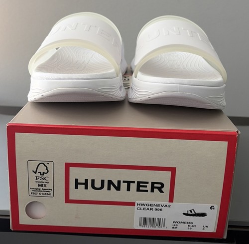 Hunter NIB Women’s Geneva Slide Sandals Women’s Size 8 White