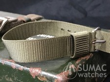 NOS 1965 US Government issued olive green 16mm strap - for Hamilton, Benrus etc.