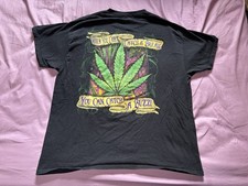 Vintage Joe Boxer Weed Shirt Mens XL Black Dr...