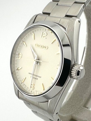 Seiko SZQV026 Édition Limitée Iena Hirob Blanc Argent Quartz Montre Hommes Auth - Photo 2 sur 8