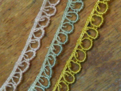 vintage venis tear drop 3/8'' lace trim 1yd made in USA