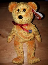 TY beanie babies Decade  10 Year Anniversary Bear,  Yellow 