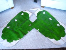 Used adult Green  White Vinyl Western chaps Unusual