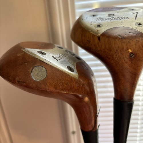 VINTAGE MacGregor Persimmon Golf Club 1 & 2 Wood Steel 44.5 inches Both Righty - Picture 3 of 6