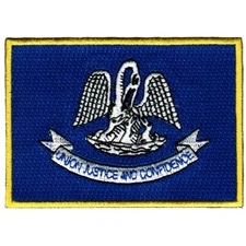 LOUISIANA STATE FLAG PATCH embroidered iron-on EMBLEM NEW ORLEANS BAYOU CAJUN