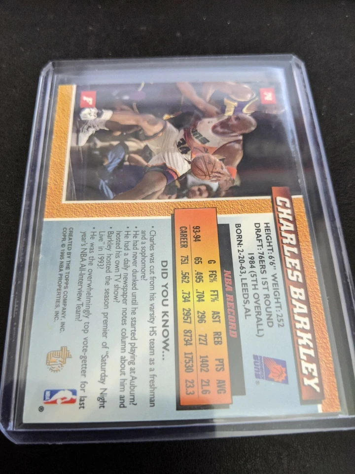 1994-95 Topps Embossed Golden Idol Charles Barkley #74 HOF PACK FRESH GEM MINT - Image 2 of 2