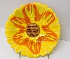 Santa Anita Ware Sunflower 7 1/2" Dish California Pottery Yellow Orange VTG USA