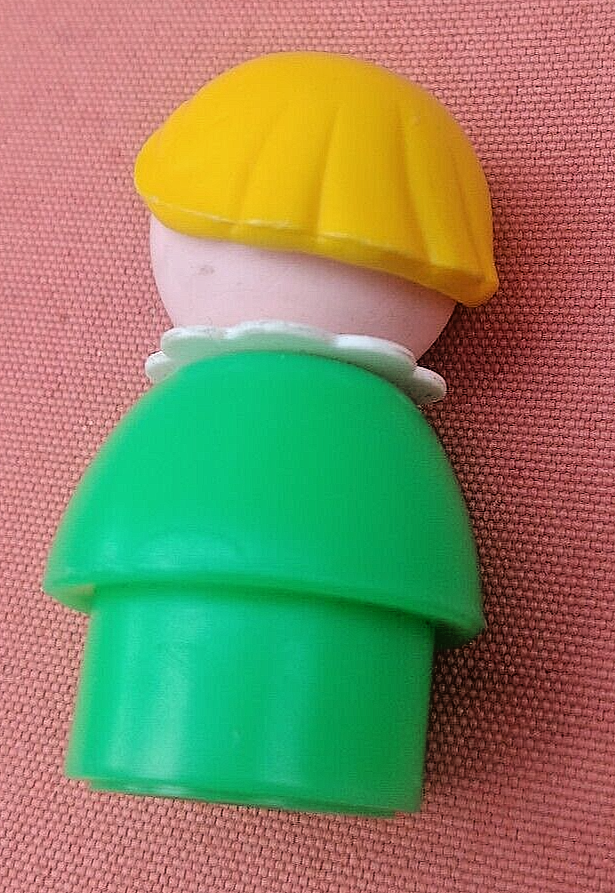 Vintage Fisher Price Little People Girl Yellow Hair Green Dress Plastic eBay
