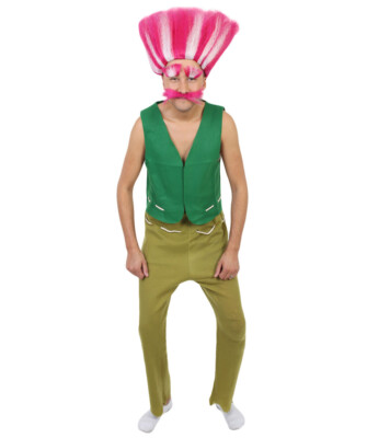Adult Men's Bundle Troll Wig Costume for Cosplay Trolls King Peppy