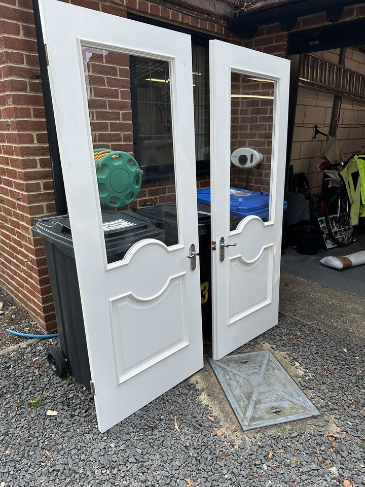 Double Doors, Solid Wood Half Glazed eBay