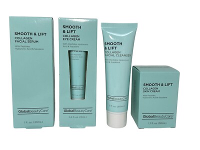4 Pc Global Beauty Care Smooth And Lift Facial Cleanser & Serum, Eye & SkinCream