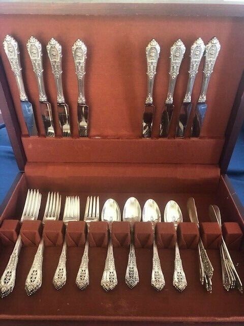 WALLACE "ROSE POINT" C1934 STERLING SERVICE FOR EIGHT  48 PCS