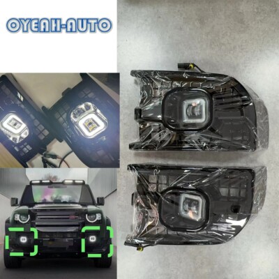 Pair of Front Fog Light LED Driving Lamp Fits LR Defender 90 2022 2023 2024