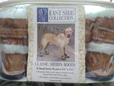 East Side Classic Collection Classic Sherpa Dog Boots Medium Tan NEW