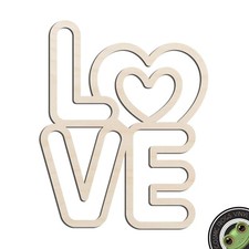 Love 7 Laser Cut Out Unfinished Wood Shape Craft Supply