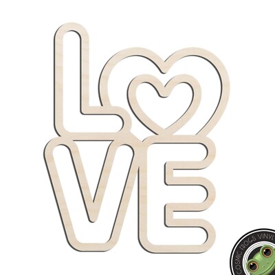 Love #7 Laser Cut Out Unfinished Wood Shape Craft Supply
