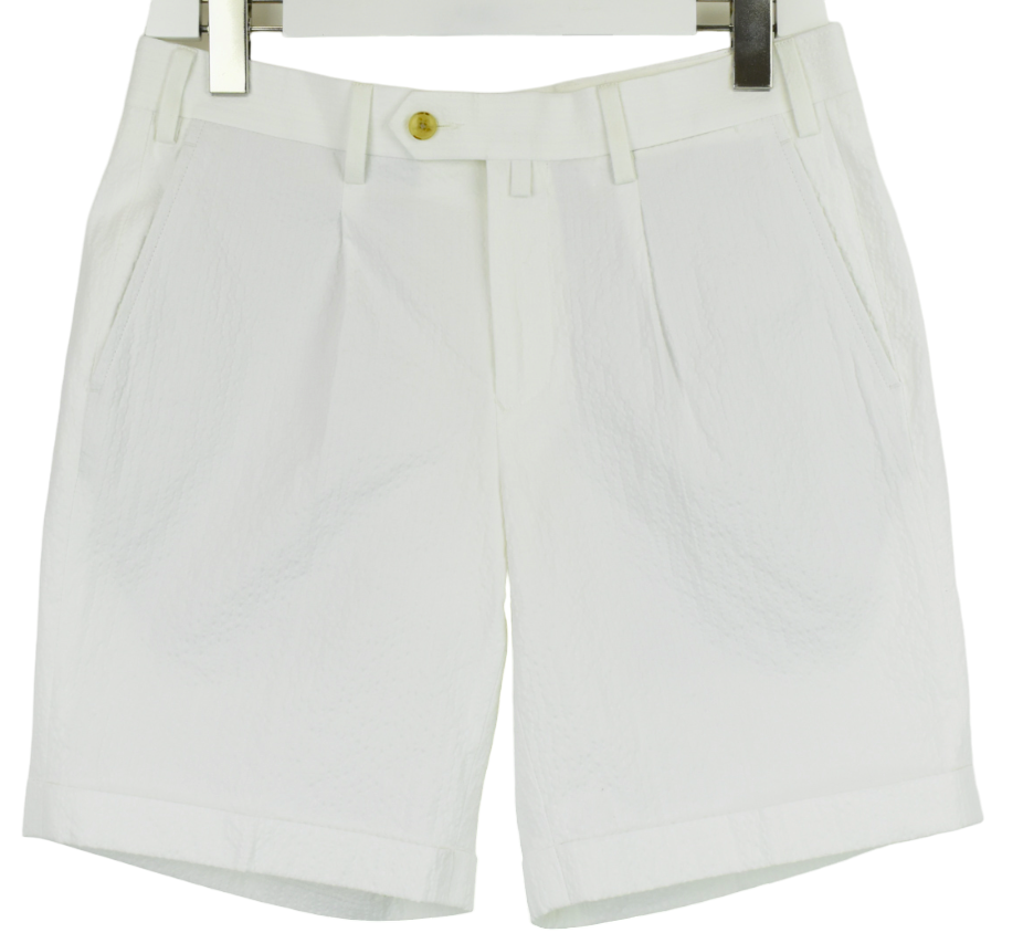 SUITSUPPLY Bennington Pleat Shorts Men's UK 28 Seersucker