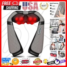 Shiatsu Electric Neck and Back Massager Pillow with Heat - Pain Relief Anywhere