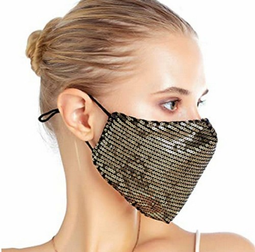 Cubierta de máscara facial reacondicionable con brillo de cristal brillante con diamantes de imitación brillantes adornados en 3D - Imagen 3 de 60
