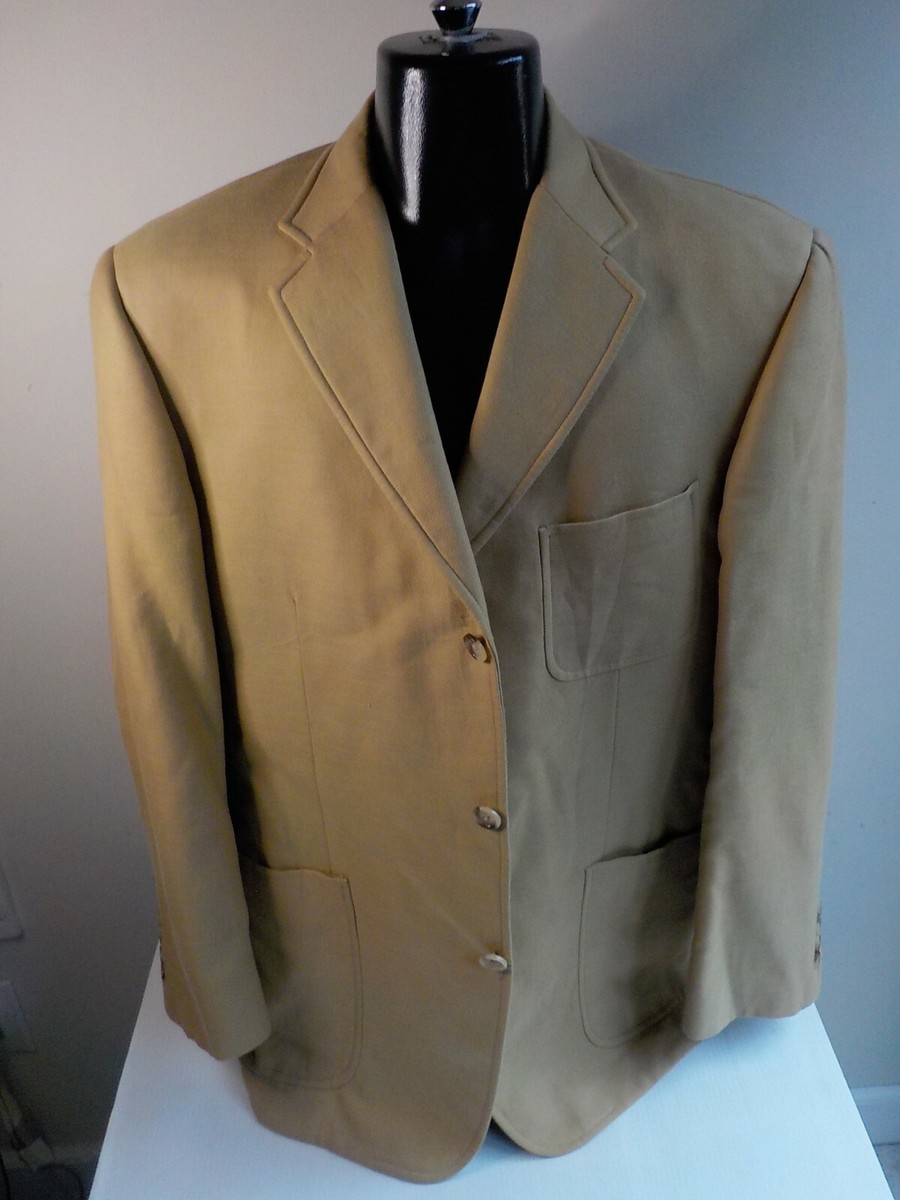 BURBERRY Mens 3 Button Cotton Blazer Beige SZ 42R T Model GBC17 | eBay