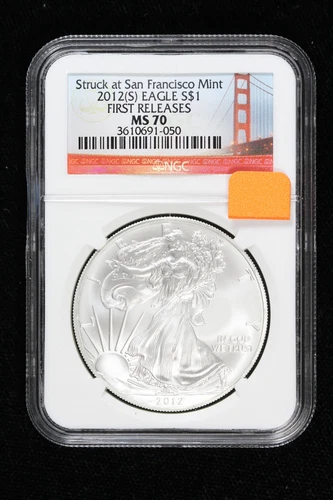 2012-(S) Silver Eagle NGC MS70 First Releases Struck at SF Mint SF Paper 40T2