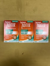 3 New Twin Pack Systane Zaditor Eye Drops - 2 5mL Bottles Each Box Exp. 08/2026 