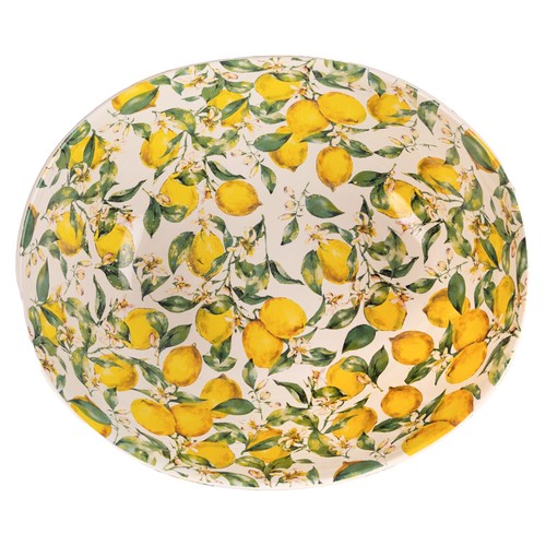 13.1in Oval Lemon Garden Serving Bowl - Picture 2 of 2