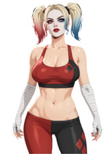 Harley Quinn Waifu Weatherproof Anime Sticker 6" Car Decal