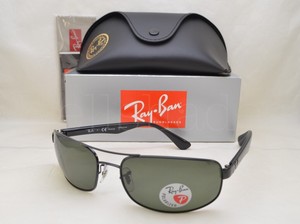 Ray Ban RB3445 (RB3445-002/58 64) Black with Crystal Green Polarized Lens |  eBay