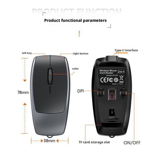 New Wireless Mini Bluetooth Mouse with Card Insertion y For Silent E3Y7 - Picture 18 of 24