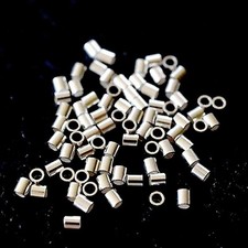 925 REAL Sterling Silver Tube Crimp Bead 1mm 1.5mm 2mm 3mm Tube 20pcs 50pcs 100p
