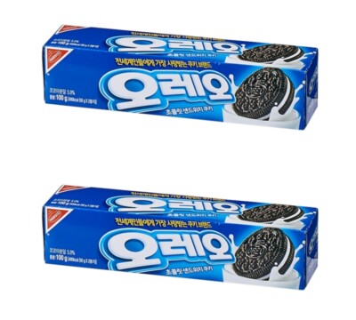 Korean Snack OREO WHITE CREAM SANDWICH COOKIE 100g x 2pack DONGSUH ...