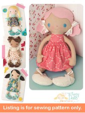 SEWING PATTERN Sew Cloth Soft Fabric Rag Doll Girl Clothing Clothes Vintage 8539