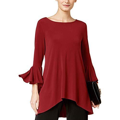 Alfani Womens Jersey Hi-Low Pullover Top Red M - Picture 1 of 1