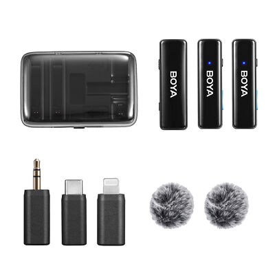 BOYA BOYALINK 2.4G Wireless Lavalier Microphone System Transmitter Receiver 100m